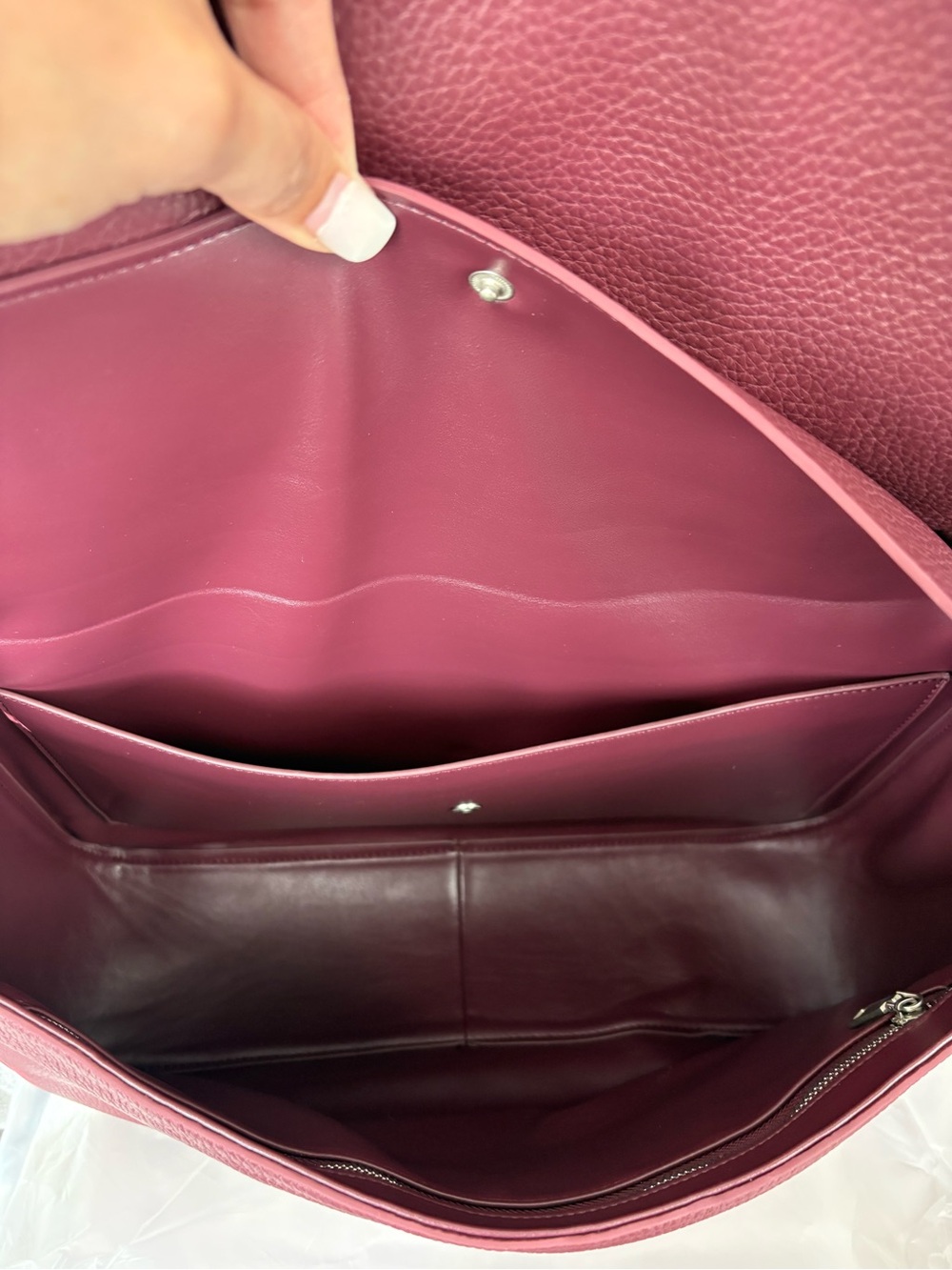 & Other Stories Burgundy Leather Shoulder Tote - Picture 3 of 6